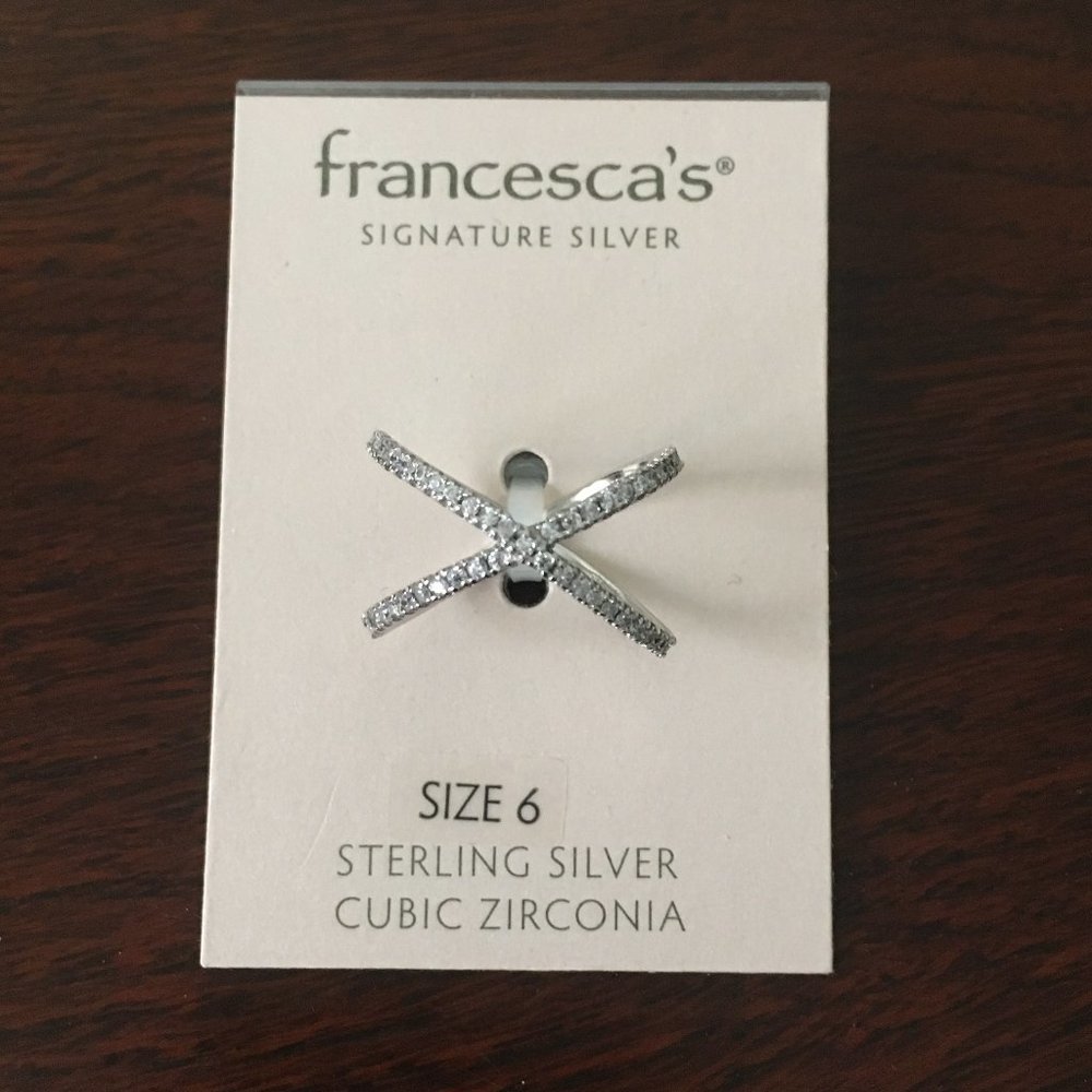 Francesca's Sterling Silver Criss Cross Ring